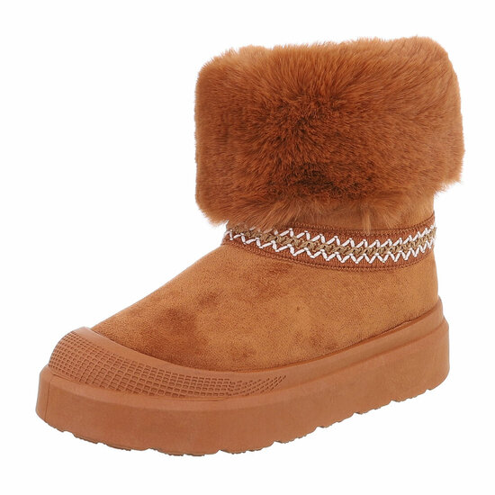 Camelkleurige daimen winterboot Roxanne