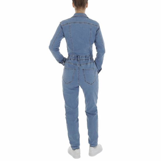 Modieuze blauwe jeans jumpsuit