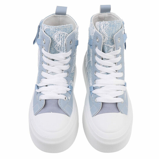 Licht blauwe hoge sneaker Kenna