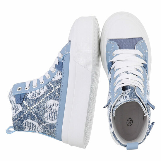 Blauwe hoge sneaker Kenna