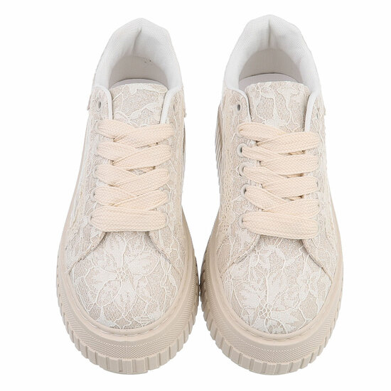 Beige lage sneaker Alegra