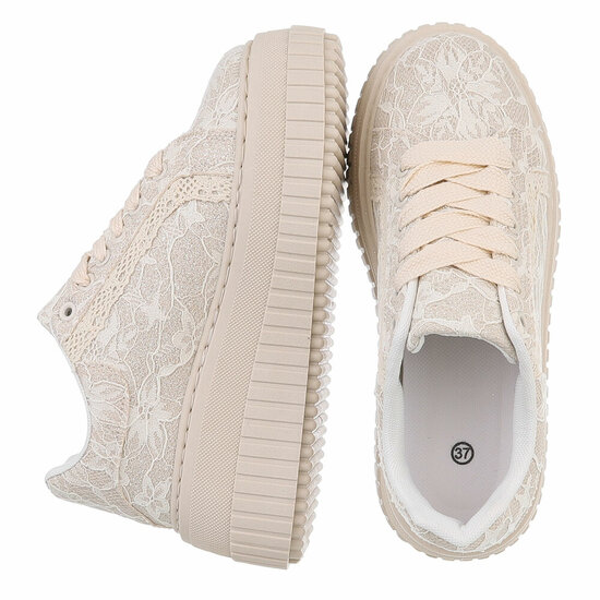 Beige lage sneaker Alegra