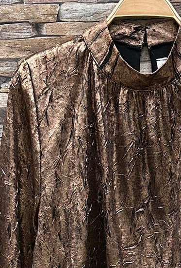 Chique goud-bronzen korte blouse 