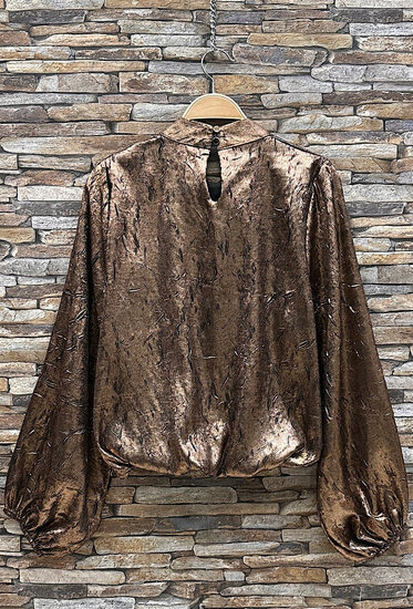 Chique goud-bronzen korte blouse 