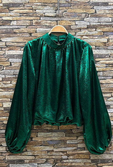 Chique groene korte blouse 