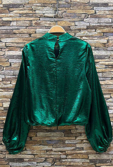 Chique groene korte blouse 