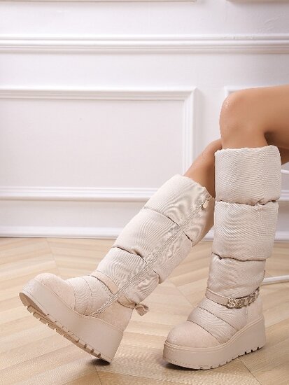 Beige hoge winterboot Ingrid