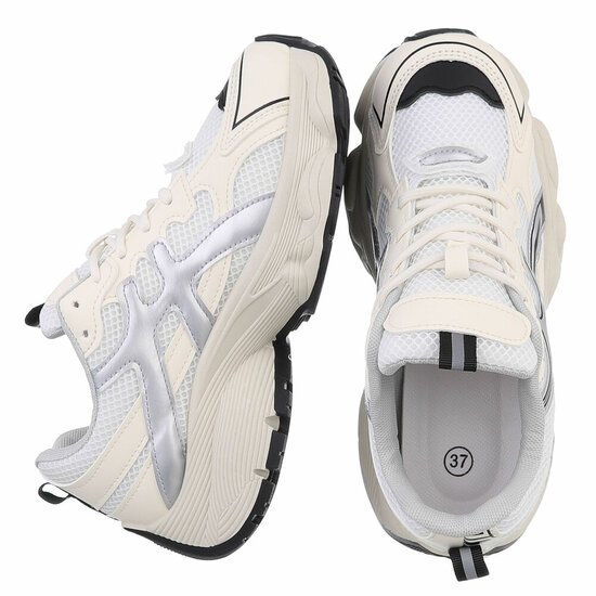Beige lage sportieve sneaker Corola
