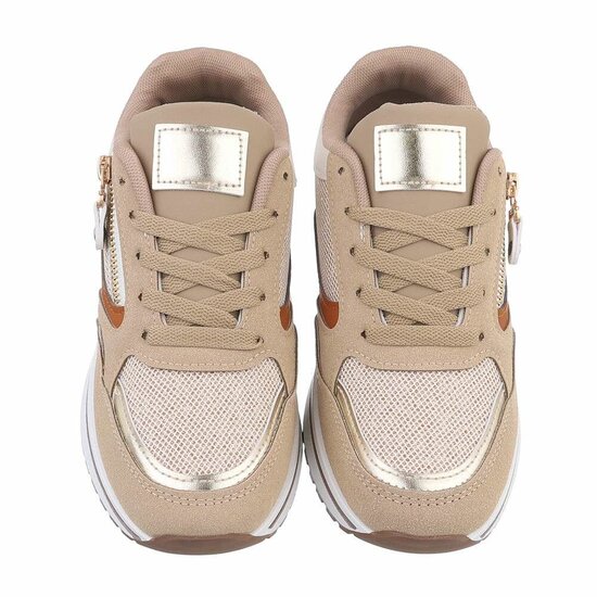 Kaki bruine lage sneaker Coba