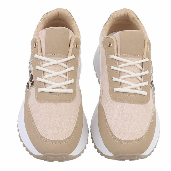 Kaki bruine lage sneaker Jannelie