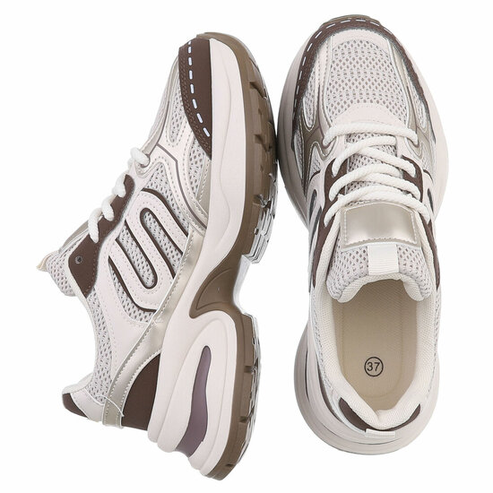 Kaki bruine lage sneaker Saakie
