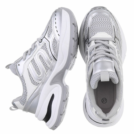 Zilveren lage sneaker Saakie