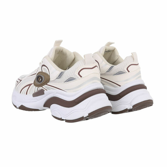 Beige lage sportieve sneaker Beppie