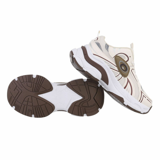 Beige lage sportieve sneaker Beppie