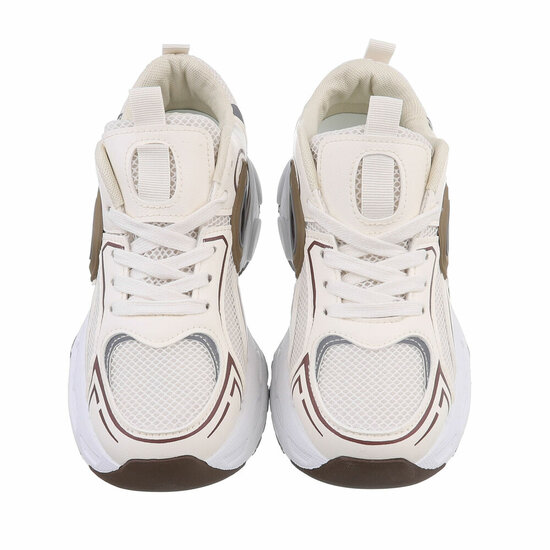 Beige lage sportieve sneaker Beppie
