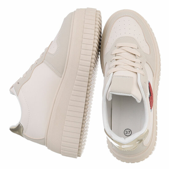 Beige lage sneaker Beata