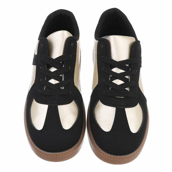 Zwart-gouden lage sneaker Christine