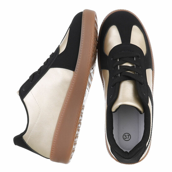 Zwart-gouden lage sneaker Christine