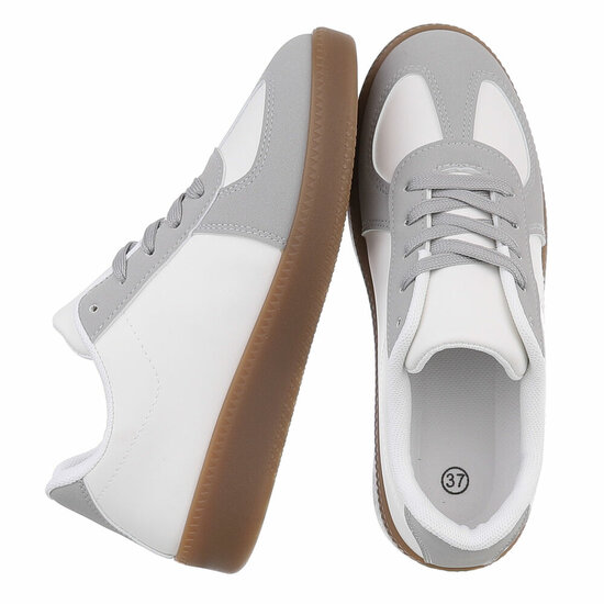 Wit-grijze lage sneaker Christine