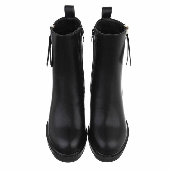 Zwart high heel enkellaarsje Anchela