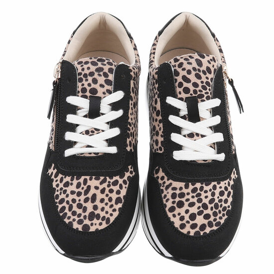 Zwarte lage mixed sneaker Jenny