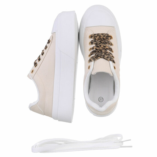 Wit-beige lage sneaker Joyce