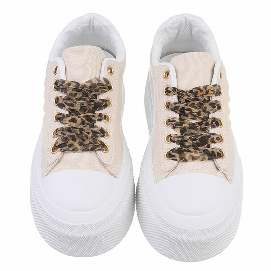 Wit-beige lage sneaker Joyce