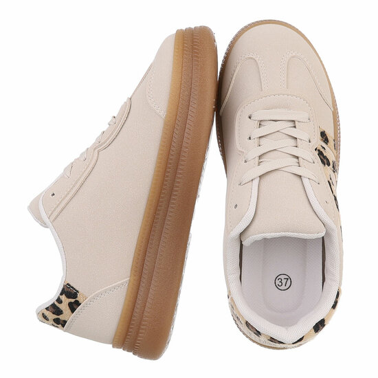 Beige lage sneaker Jorina