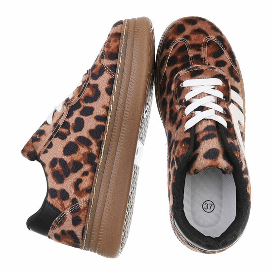 Lage sneaker Jorina met leopardprint