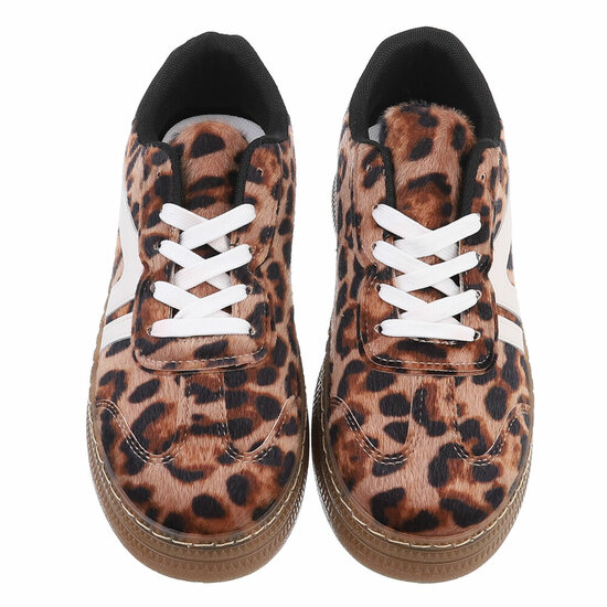 Lage sneaker Jorina met leopardprint