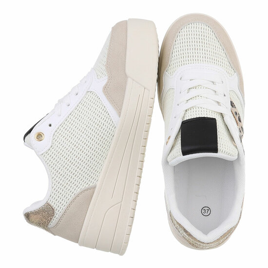 Beige lage sneaker Silke