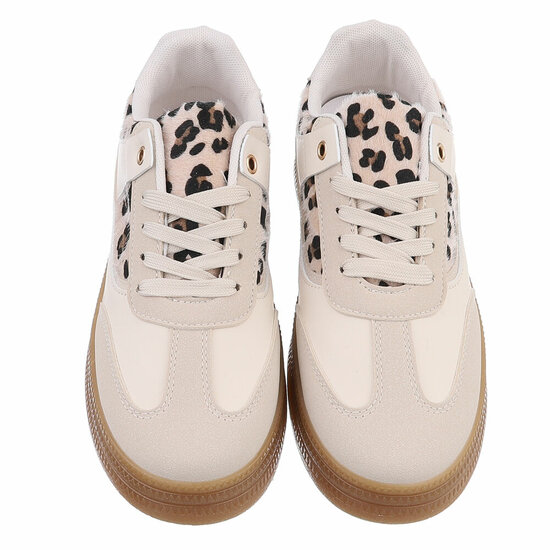 Beige lage sneaker Ivana