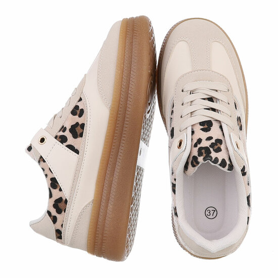 Beige lage sneaker Ivana