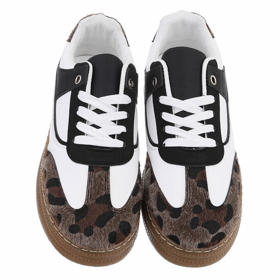 Wit-zwarte lage sneaker Ivana