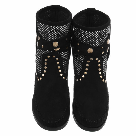 Bottines western-biker en daim noir Becca