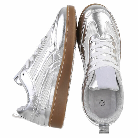 Zilveren lage sneaker Berla