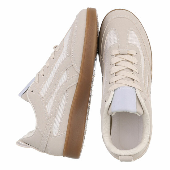Beige lage sneaker Berla