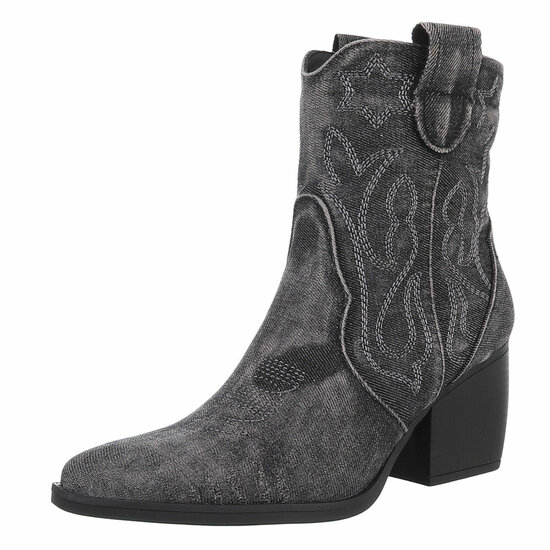 Bottines biker-western noires Nabia