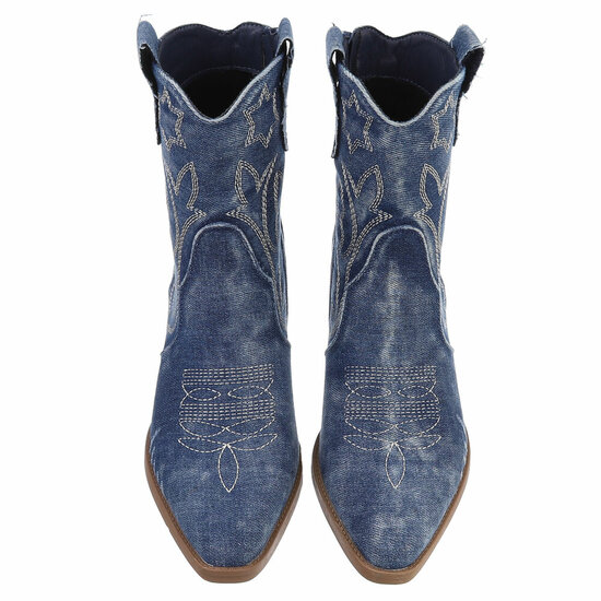 Bottines biker-western bleues Nabia