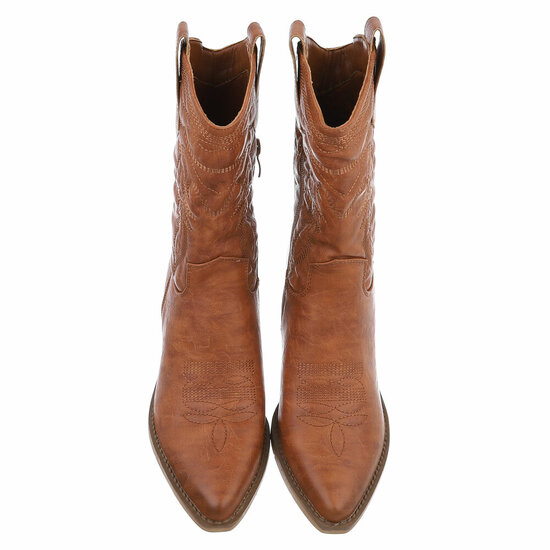 Bottines biker-western camel Bowien