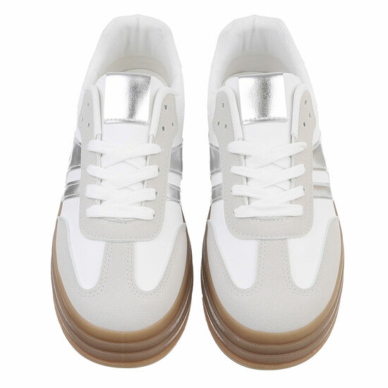 Wit grijze lage  sneaker Manuela