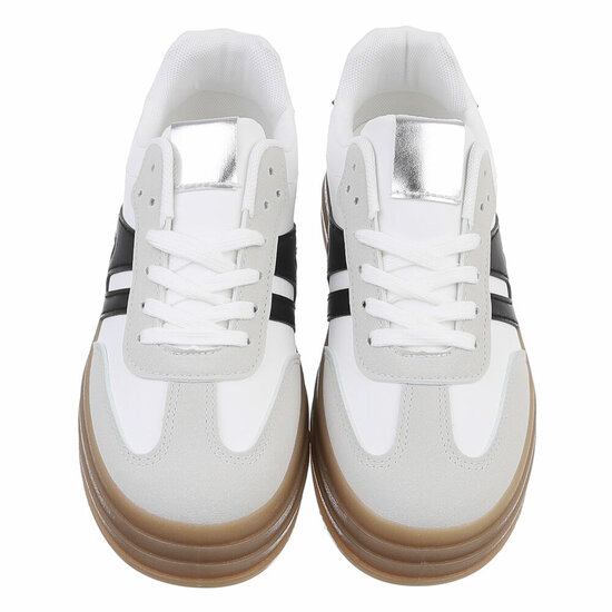 Grijs witte lage sneaker Manuela
