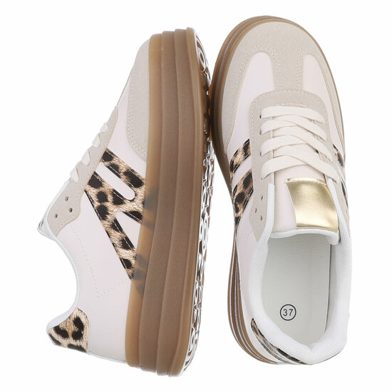 Beige lage sneaker Manuela