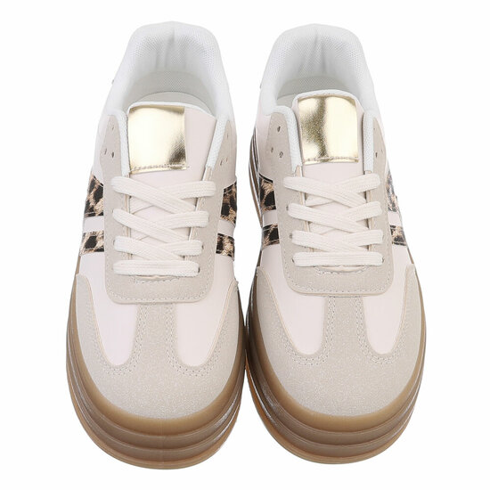 Beige lage sneaker Manuela