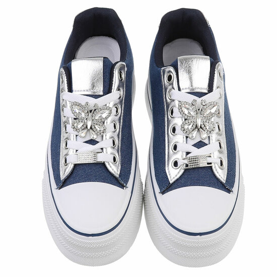 Blauwe lage  sneaker Jacobine