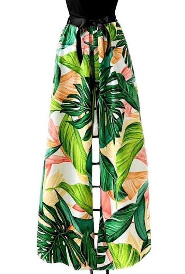 Mouwloze jumpsuit met tropical planten print