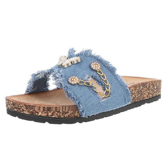 Blauwe mule Naomi