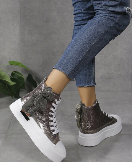 Baskets gunsmoke montantes en textile Katia