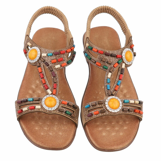 Camel lage sandaal Boudina