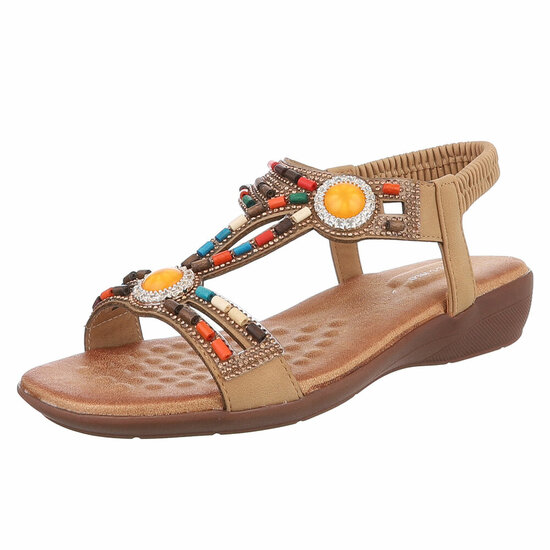 Camel lage sandaal Boudina
